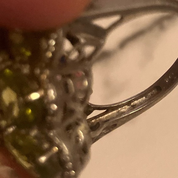 Exquisite925💚&14kGreen Peridot Ring!Size8aprox Era1890 - Picture 9 of 16